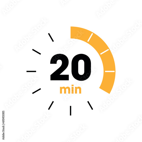 Clock Counting Down to Minutes Vector Template