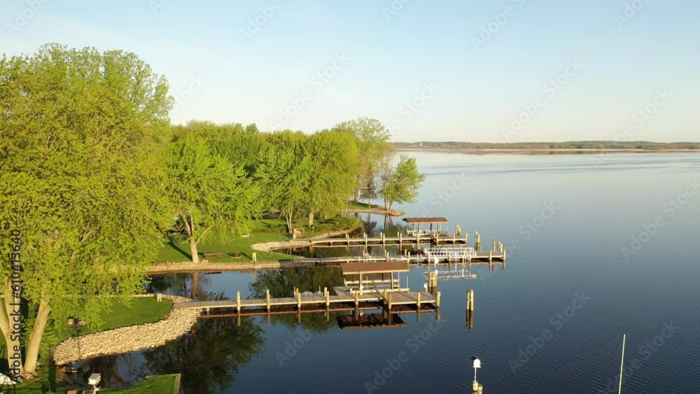 Aerial view Fremont Wisconsin. Town Lake River Summer Aerial view Fremont Wisconsin. Town Lake River Summer