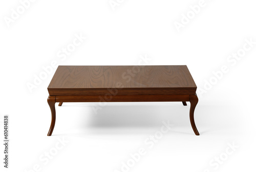 classic coffee table isolated on white background .wooden 