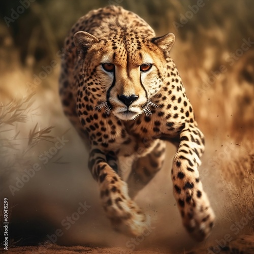 Cheetah's Lightning-Fast Run in the Wild - Generative AI