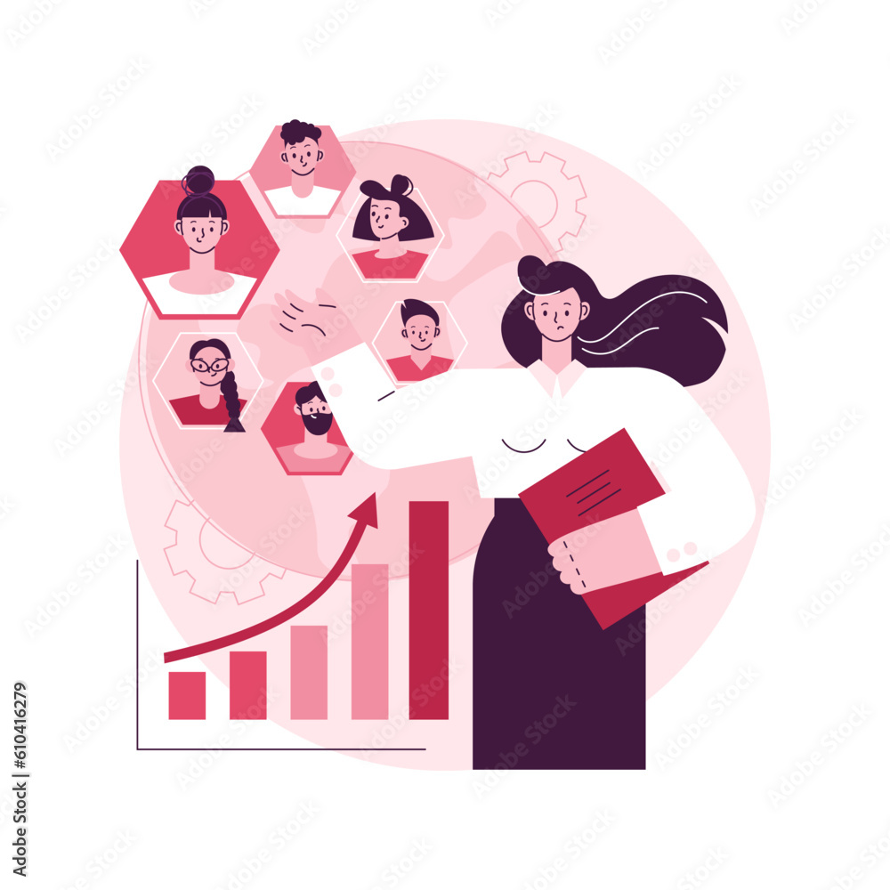 Vecteur Stock Population Growth Abstract Concept Vector Illustration 