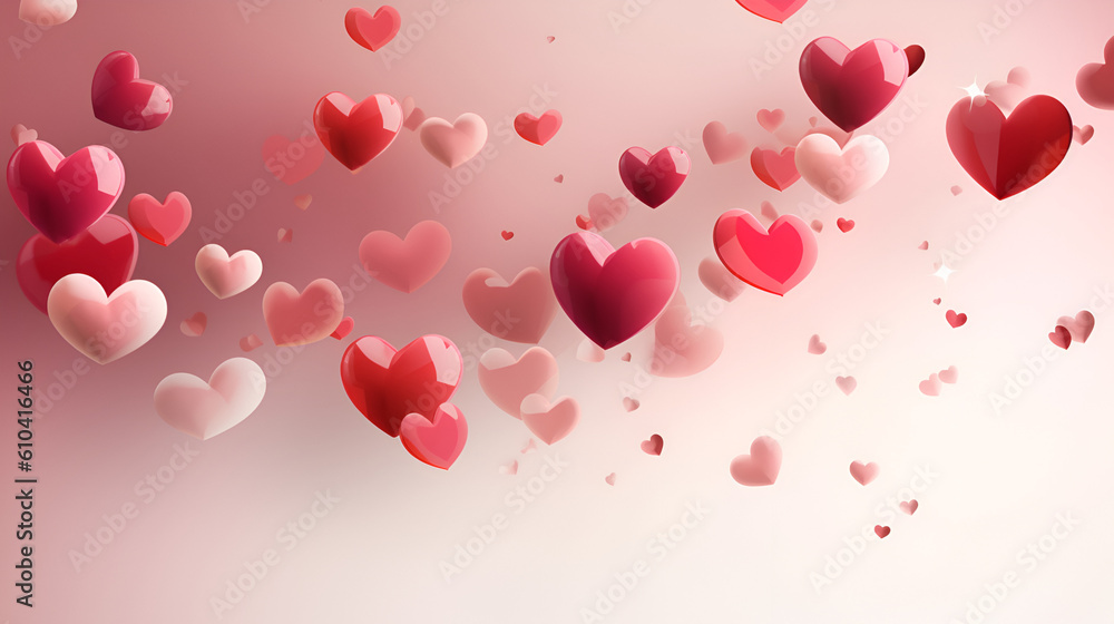 valentine background with hearts, valentines day assets, hearts background Generative AI