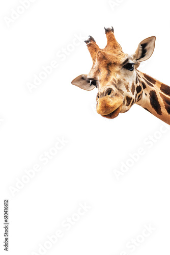 Obraz na płótnie Beautiful giraffe head isolated on white background. w salonie