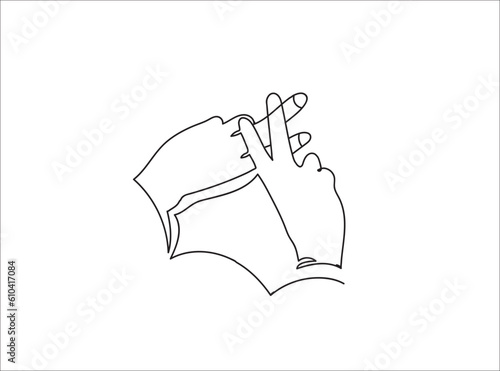 A hand-making a hashtag line drawing 