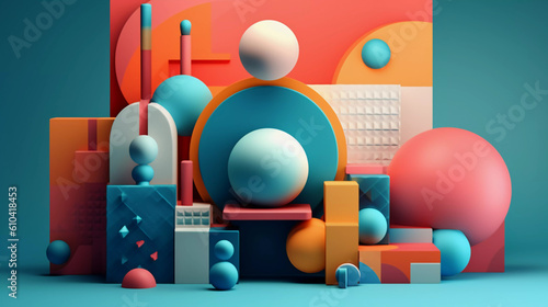 3d render of a render circles and balls