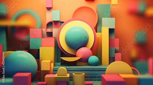 3d render of a render circles and balls