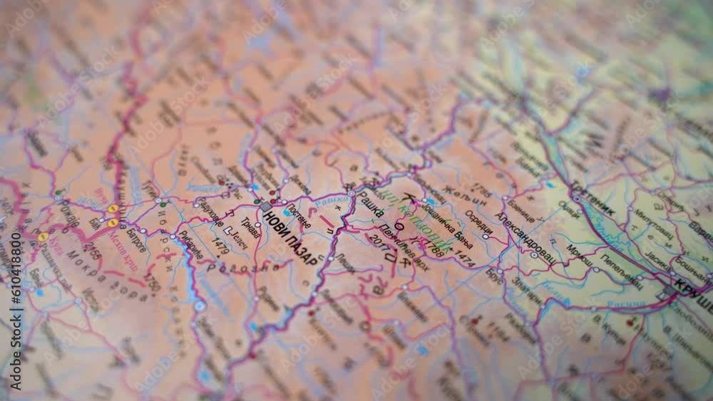 Close up Serbia cities and Belgrade map 4K Close up Serbia cities and Belgrade map 4K