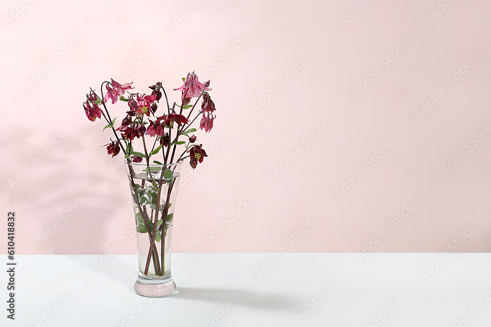 Home interior with decor elements, beautiful flowers in a vase on a light background, abstract flower composition, still life with place for text, flower card for birthday, wedding, Home interior with decor elements, beautiful flowers in a vase on a light background, abstract flower composition, still life with place for text, flower card for birthday, wedding,