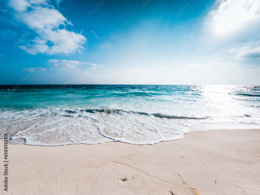 Fototapeta premium amazing tropical beach background white sand and clear blue water