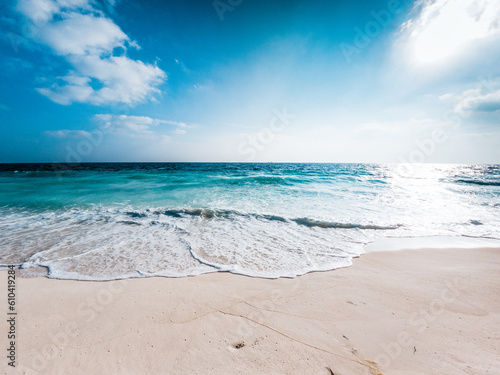 amazing tropical beach background white sand and clear blue water