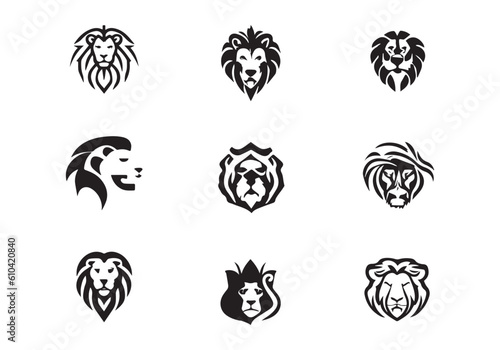 minimal style lion LOGO design illustration.eps