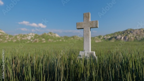 stone cross the meadow