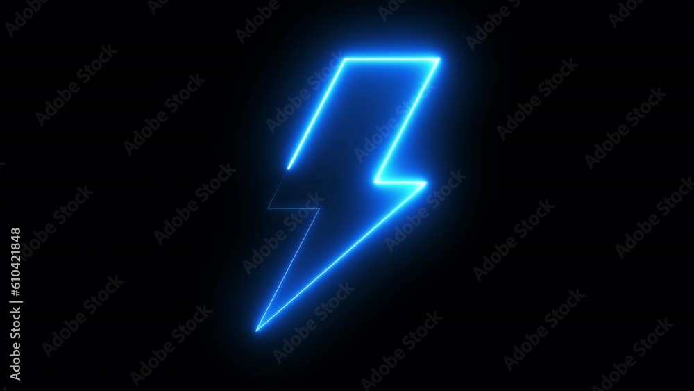 Neon lightning bolt. Computer generated 3d render Neon lightning bolt. Computer generated 3d render