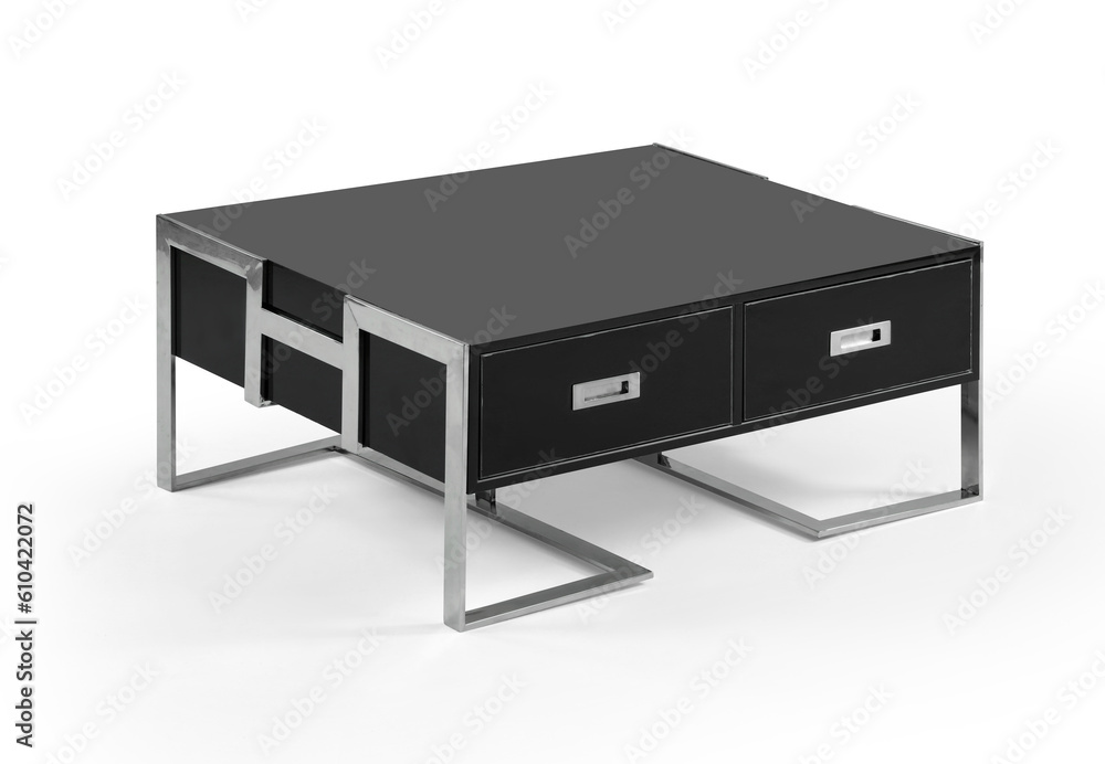 coffee table isolated on white background . metal leg coffee table isolated on white background . metal leg