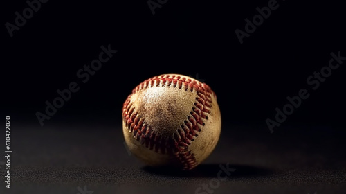 baseball on black background, Generative AI