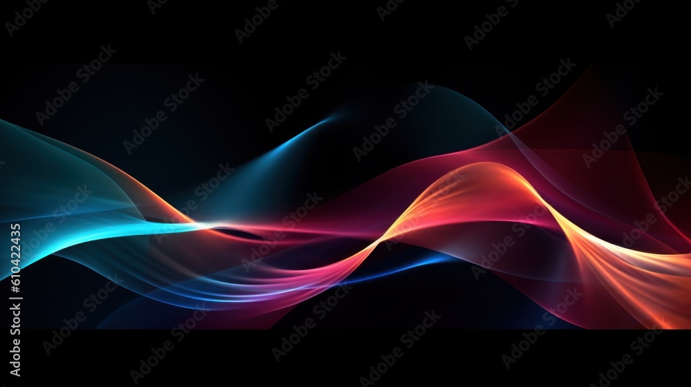 3d light wave with lights, in the style of dark sky-blue and crimson, speed and motion Illustration AI Generative. 3d light wave with lights, in the style of dark sky-blue and crimson, speed and motion Illustration AI Generative.