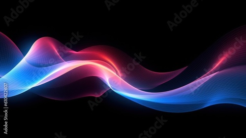 3d light wave with lights, in the style of dark sky-blue and crimson, speed a...