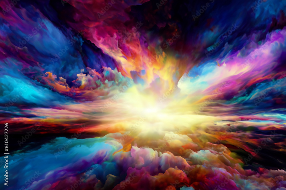 Fototapeta premium colorful clouds explosion background space generated by Ai