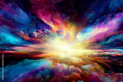 colorful clouds explosion background space generated by Ai