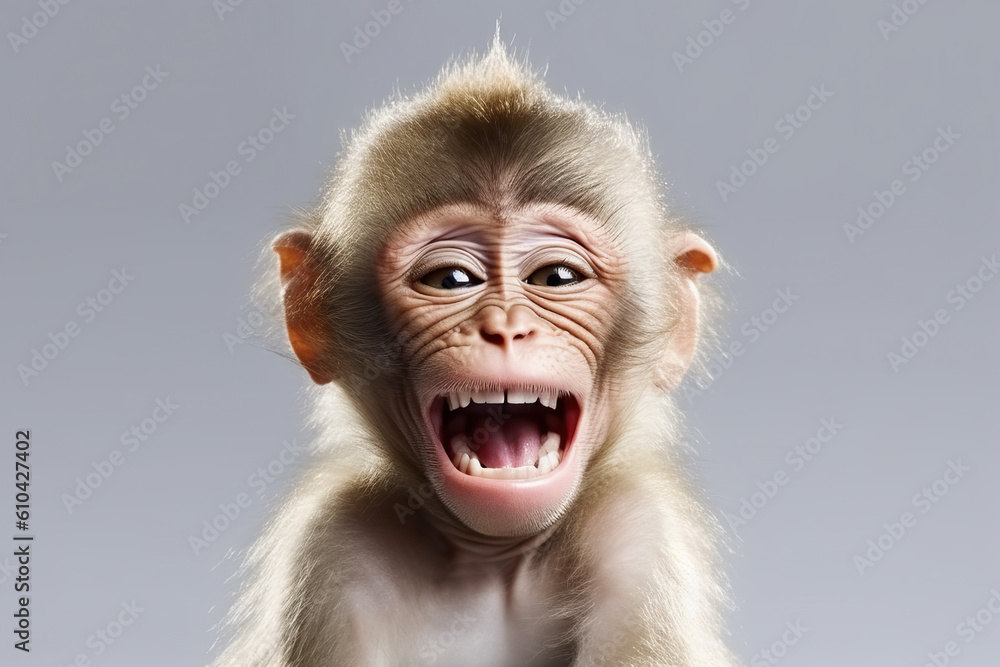 A monkey with its mouth open and it's mouth wide open. Isolated A monkey with its mouth open and it's mouth wide open. Isolated