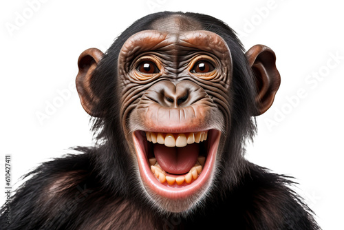 A monkey with its mouth open and it's mouth wide open. Isolated © Nedrofly