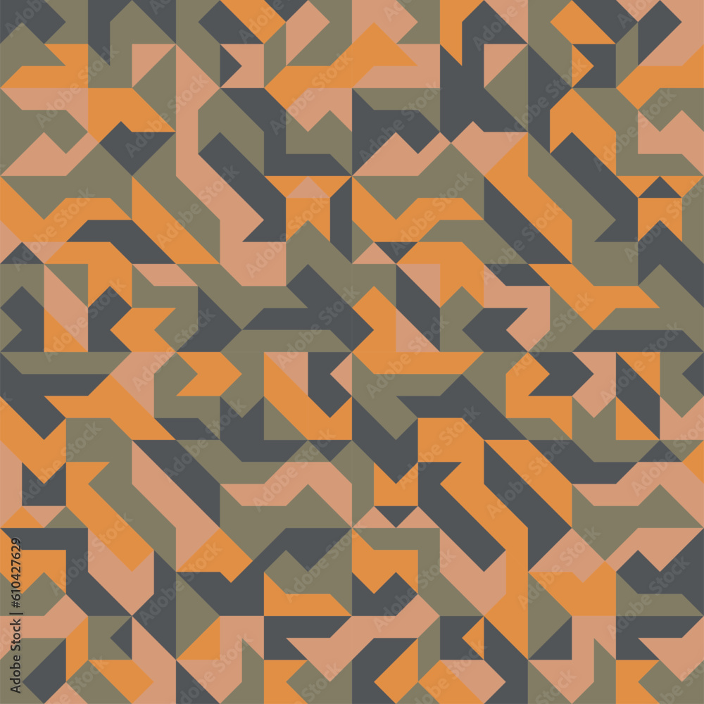 Vector image of a geometric ornament. Seamless pattern. poster, background. Green and yellow colors. Military colors. Vector image of a geometric ornament. Seamless pattern. poster, background. Green and yellow colors. Military colors.