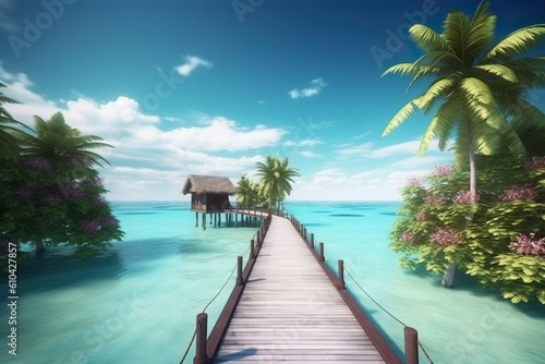 Maldives romantic holiday destination , generative artificial intelligence 