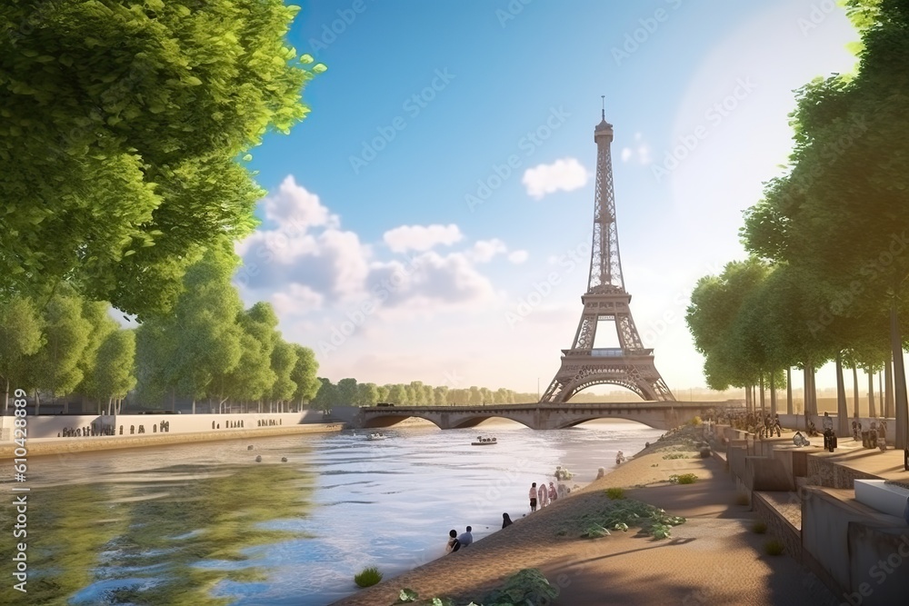 Obraz premium paris retro vintage style , generative artificial intelligence 