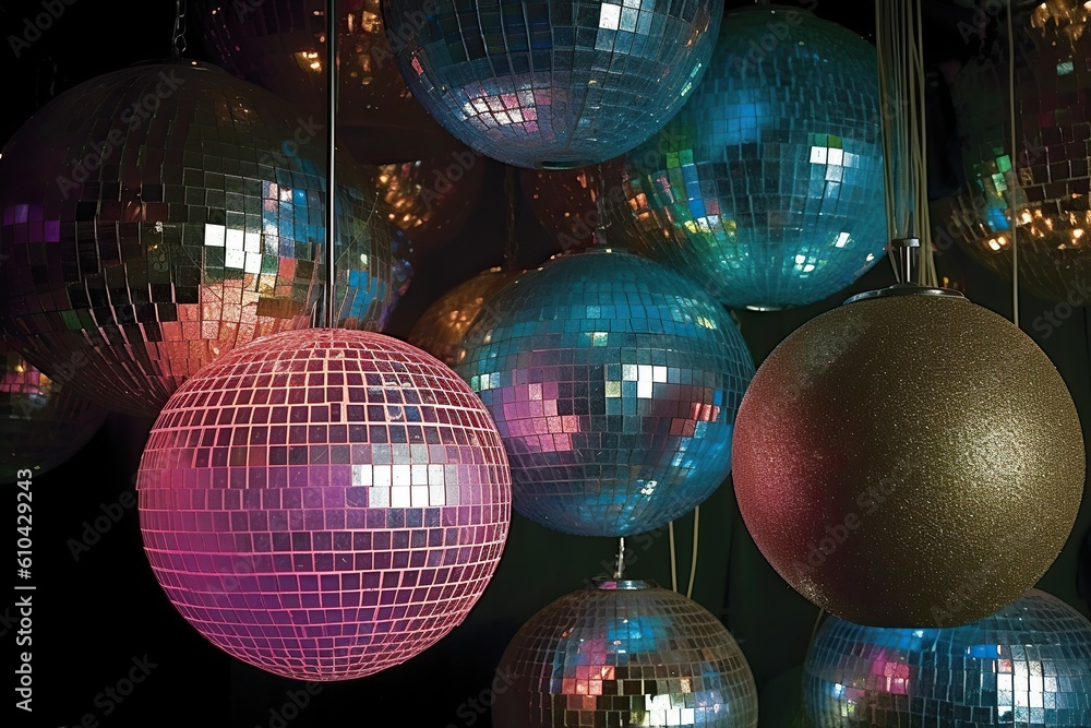 Fototapeta premium Disco balls , generative artificial intelligence