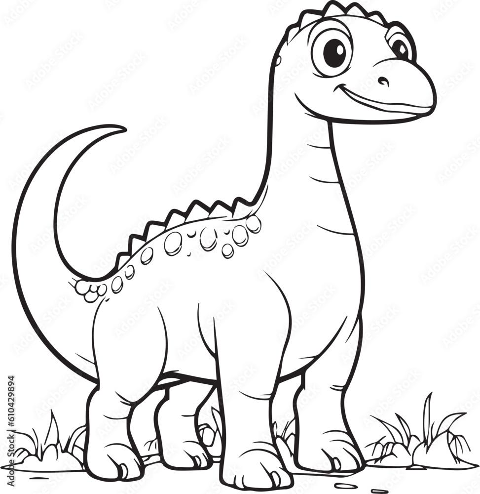 Fototapeta premium Argentinosaurus Huinculensis, colouring book for kids, vector illustration