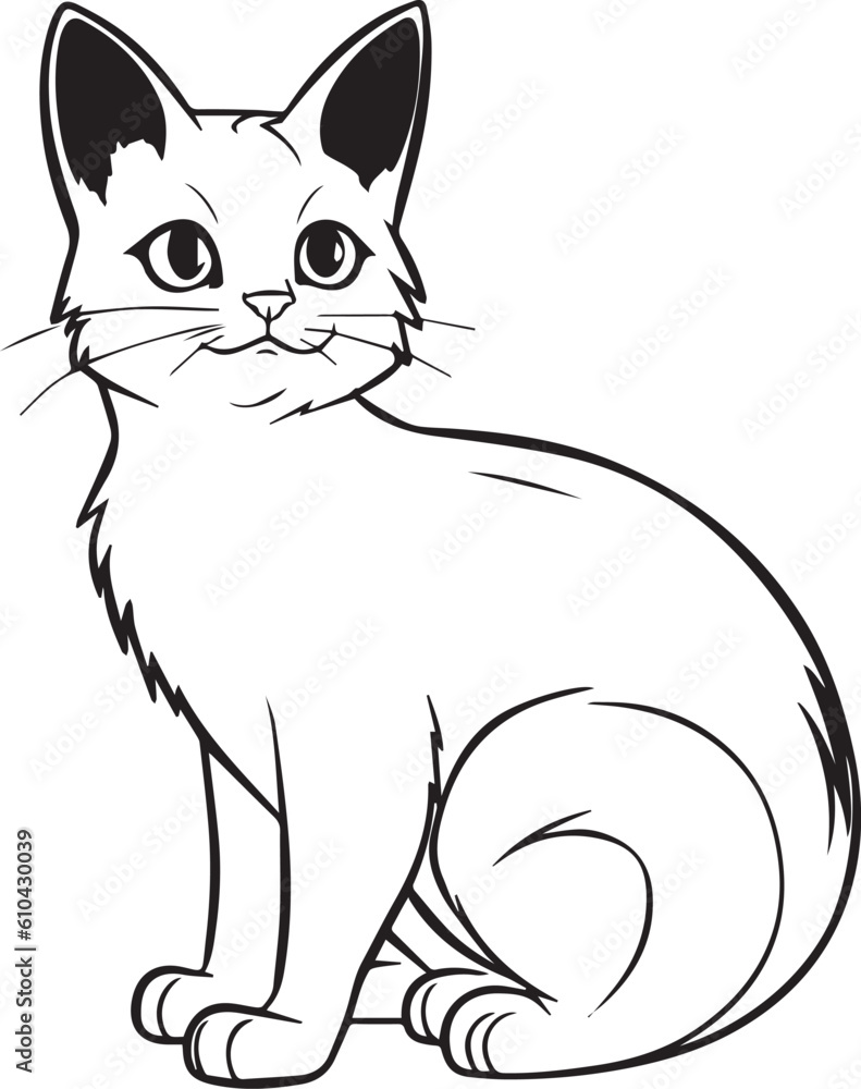 A Cat , colouring book for kids, vector illustration A Cat , colouring book for kids, vector illustration