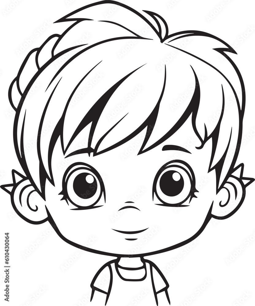 A cute boy, colouring book for kids, vector illustration A cute boy, colouring book for kids, vector illustration