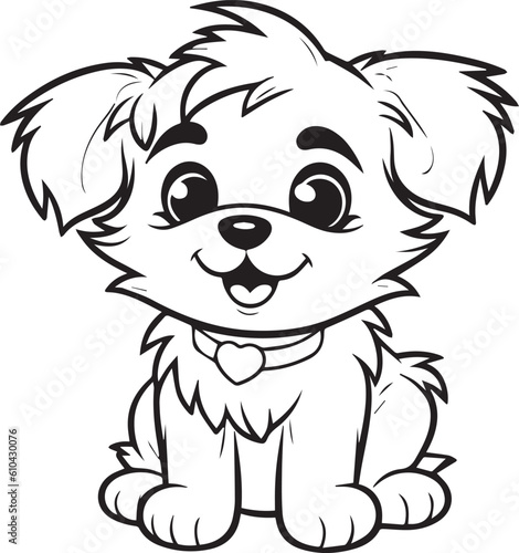 A Dog , colouring book for kids, vector illustration