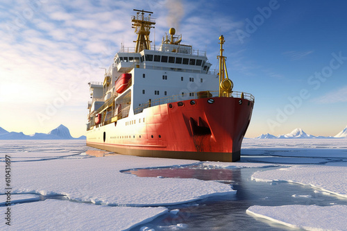 Icebreaker in the ocean paves the way. Generative AI