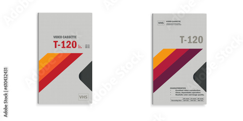 A set of old video cassettes. Old school and back to 90s concept background.