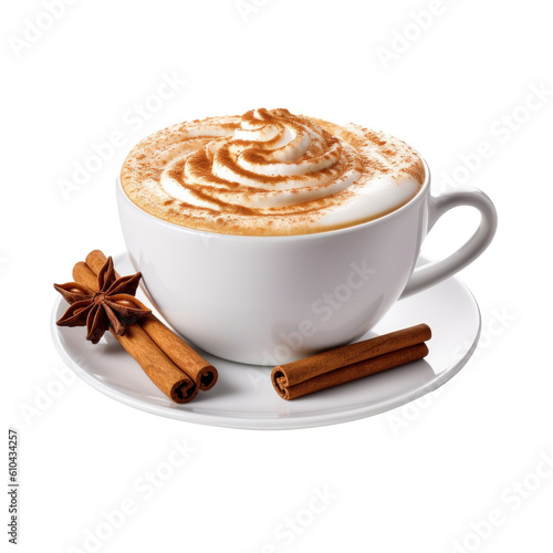 Cappuccino cup isolated. Illustration AI Generative.