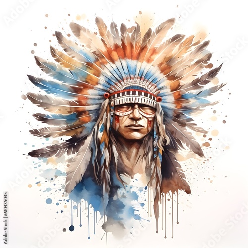 This watercolor painting collection is Native American-inspired and consists of beautiful vibrant paintings that are ultimately a tribute to Native American beauty and their fascinating culture. From  © Brandon