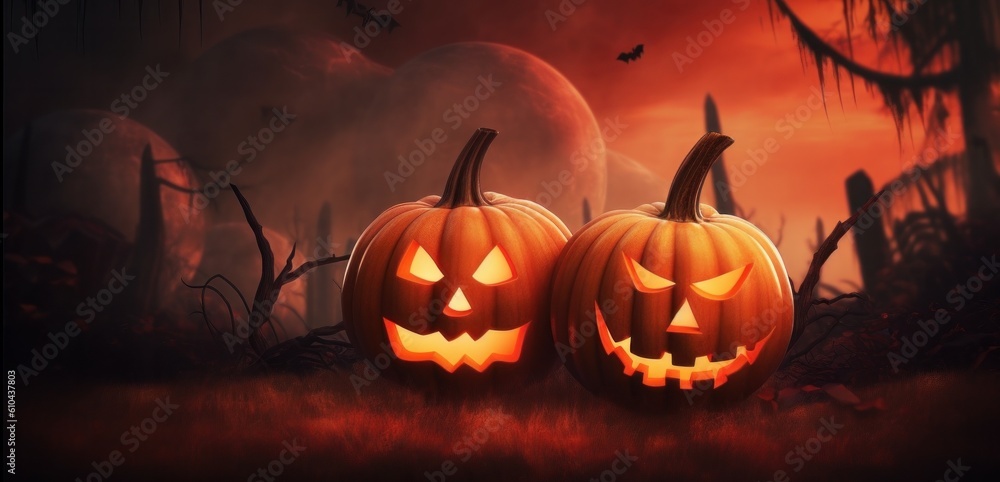 Halloween background. Illustration Generative AI Halloween background. Illustration Generative AI