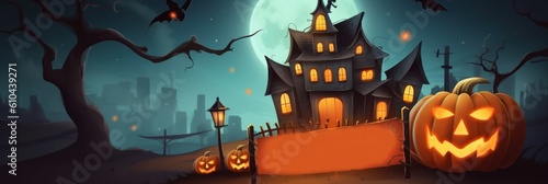 Halloween background. Illustration Generative AI