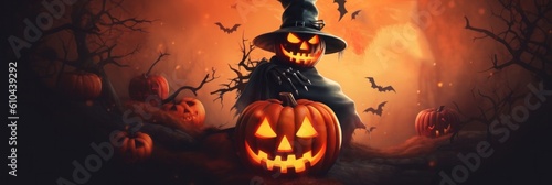 Halloween background. Illustration Generative AI