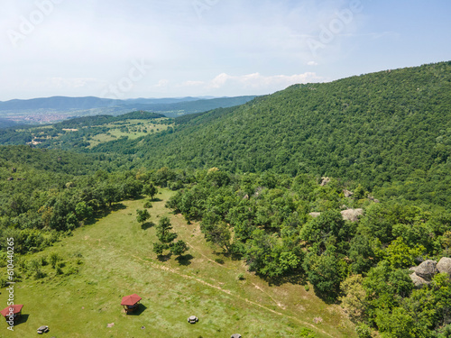 Aerial view of ancient thracian Sanctuary Skumsale, Bulgaria photo