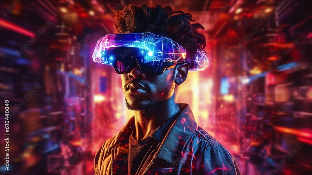 Future Technology: Immersive Virtual Reality Experience with Augmented Reality Glasses. Generative AI Future Technology: Immersive Virtual Reality Experience with Augmented Reality Glasses. Generative AI