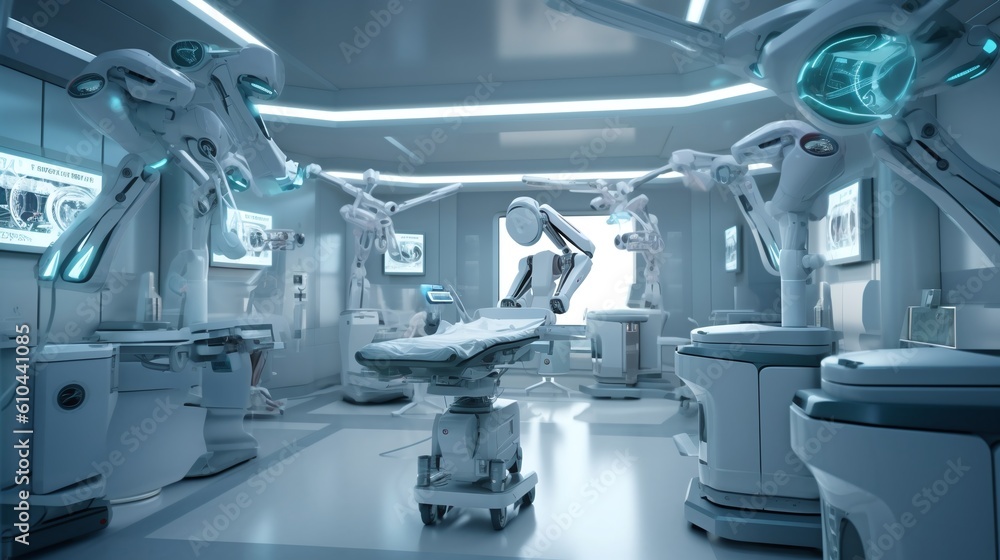 Medical devices and Equipment in modern operating room. Generative AI
