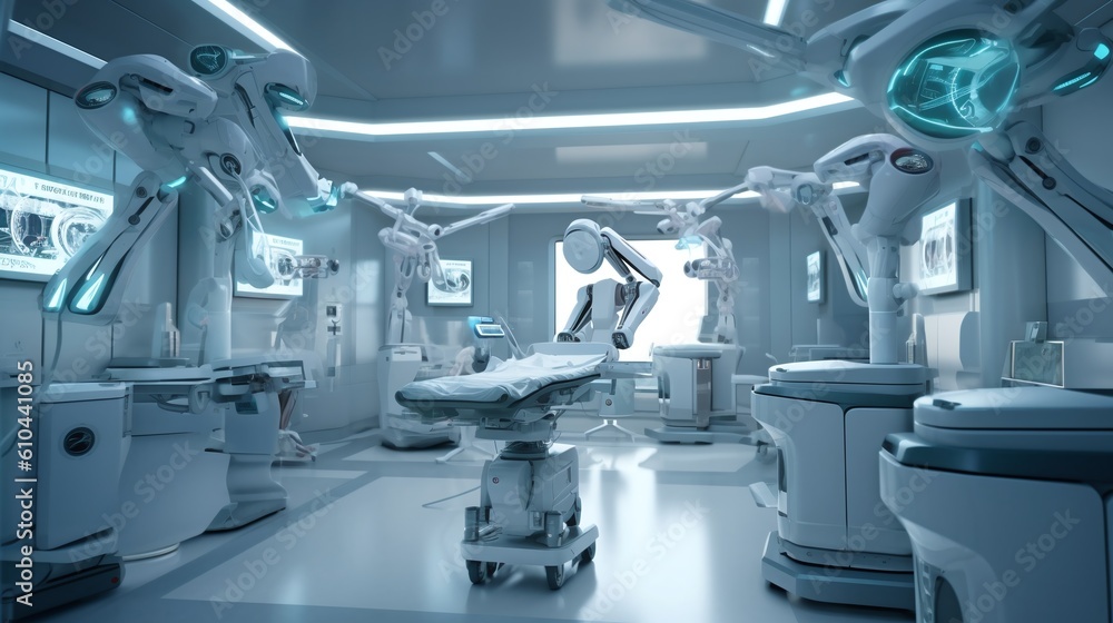 Medical devices and Equipment in modern operating room. Generative AI Medical devices and Equipment in modern operating room. Generative AI