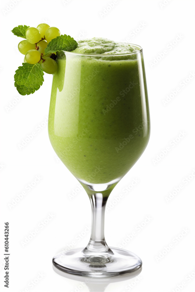 Green Grape Smoothie isolated on White Background Green Grape Smoothie isolated on White Background