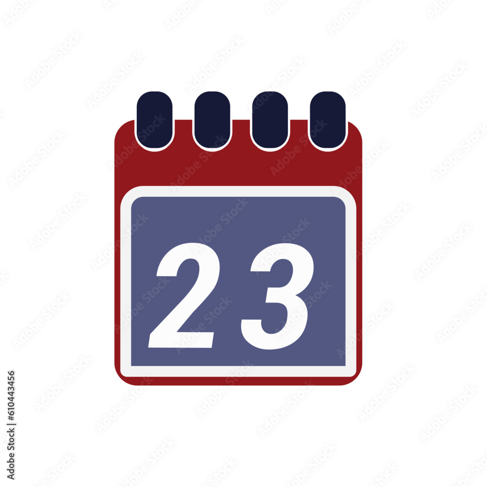 Page of calendar displaying day 23. Illustration, vector Page of calendar displaying day 23. Illustration, vector