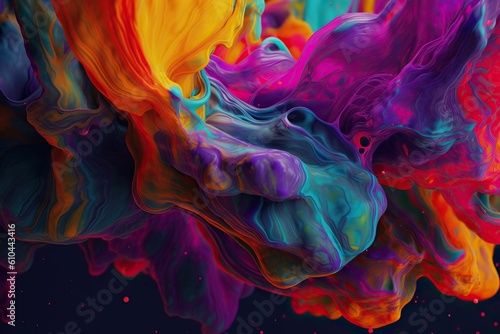 Colorful ink mixed together  AI contents by Midjourney