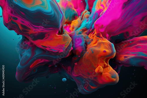 Colorful ink mixed together, AI contents by Midjourney