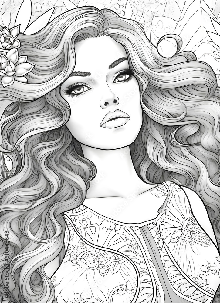 black and white coloring page of transgender woman pride. detailed ...