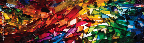 Illustration of Colorful Broken Glass Design. generative ai